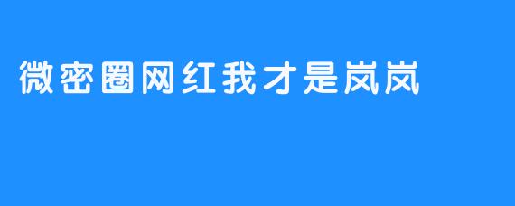 揭秘微密圈网红内幕：我才是岚岚？