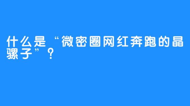 什么是“微密圈网红奔跑的晶骡子”？